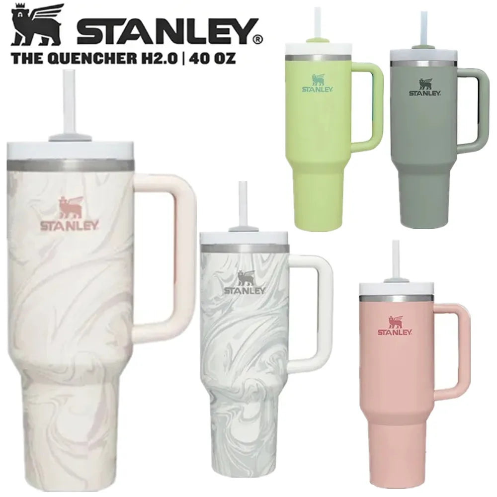 Stanley Tumbler with Handle Straw Lid Stainless Steel 30oz/40oz Travel Cup